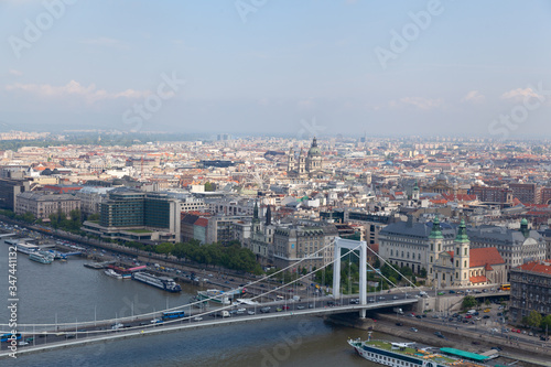 Budapest skyline and Elisabeth Bridge, Hungary