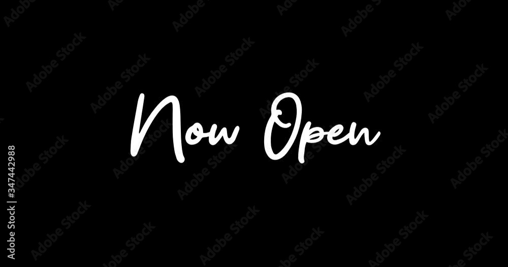 Now Open Animated Appearance With White Color Calligraphy Text Transition on Black Background
- 4K Resolution Now Open Animated Appearance With White Color Calligraphy Text Transition on Black Background
- 4K Resolution