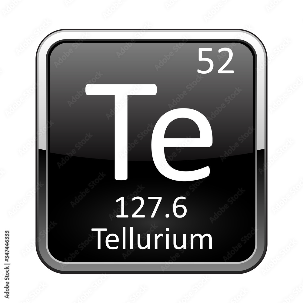 The periodic table element Tellurium. Vector illustration