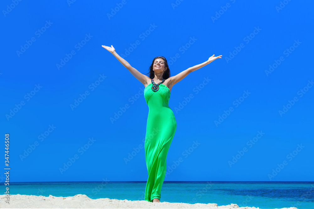 Woman enjoy vacation on beach