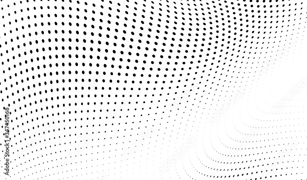 Black and white halftone. Monochrome texture of dots. Waves from points abstract background Black and white halftone. Monochrome texture of dots. Waves from points abstract background