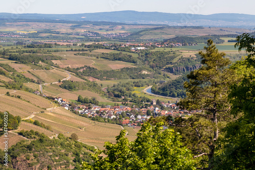 High angle view from the Lemberg of Niederhausen Nahe