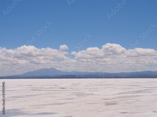 The world's largest salt flat, Uyuni Salt Flat, Salar de Uyuni, Bolivia. Copy space for text