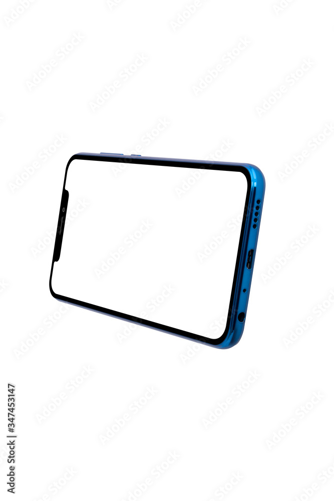 Blue Modern Isolated Smart Phone. Blank screen for mockup. Blue Modern Isolated Smart Phone. Blank screen for mockup.