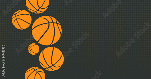 Cute basketball ball on yellow baclground © selim