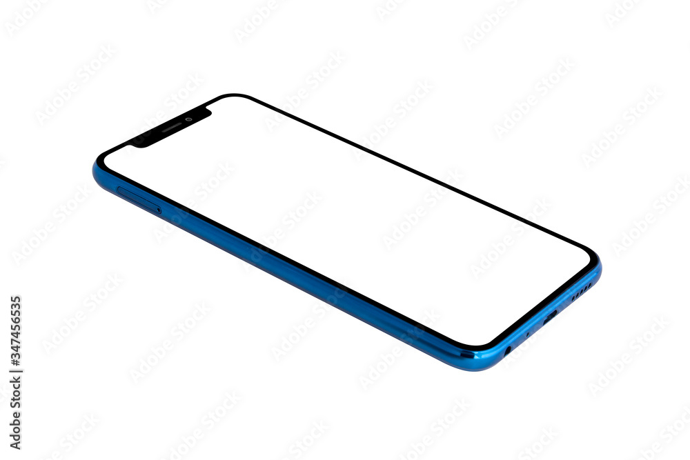 Blue Modern Isolated Smart Phone. Blank screen for mockup. Blue Modern Isolated Smart Phone. Blank screen for mockup.