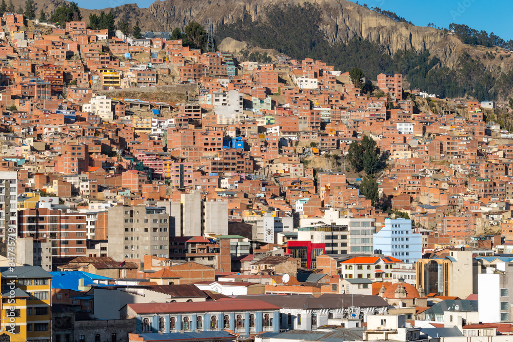 Panoramic view of La Paz, in Bolivia.
