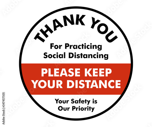 Thank you for practising social distancing, keep your distance to stop coronavirus (Covid-19)