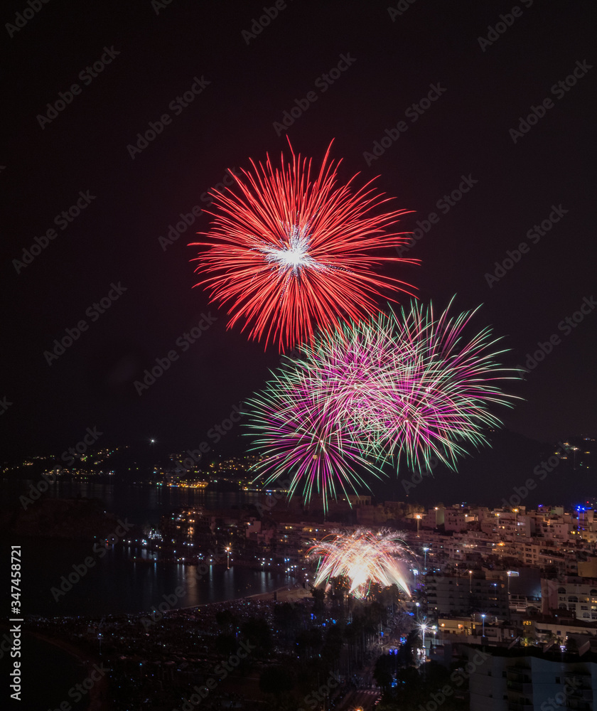 August fireworks in the beautiful city of Almuñecar