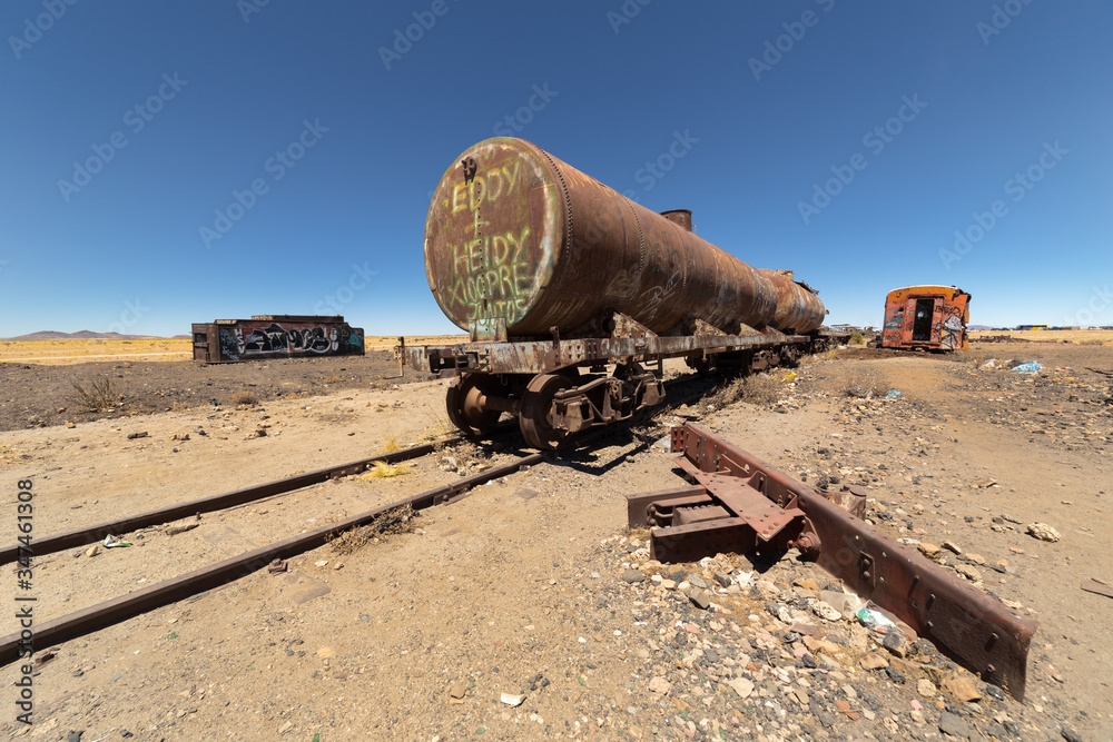 Train Cemetery (Cementerio de Trenes) in Uyuni, Bolivia