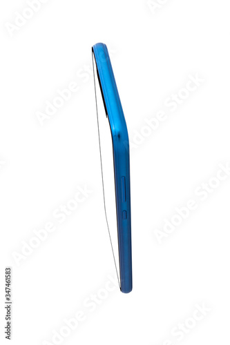 Blue Modern Isolated Smart Phone. Blank screen for mockup.