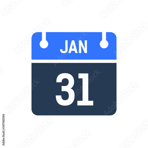 Calendar Date Icon - January 31 Vector Graphic