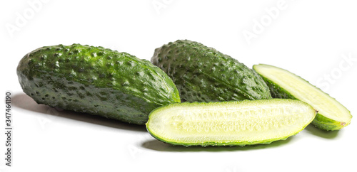 fresh cucumbers isolated on white