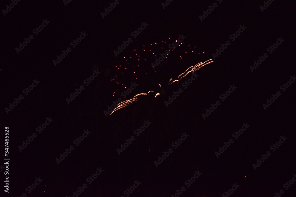 Fototapeta premium Colorful fireworks in the night sky, Ostfildern, Germany