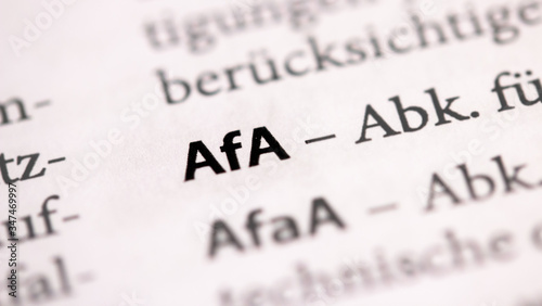 AfA, Absetzungfür Abnutzung Definition