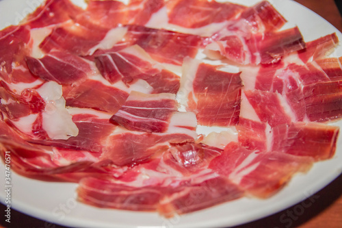 A delicious plate of Iberian ham.