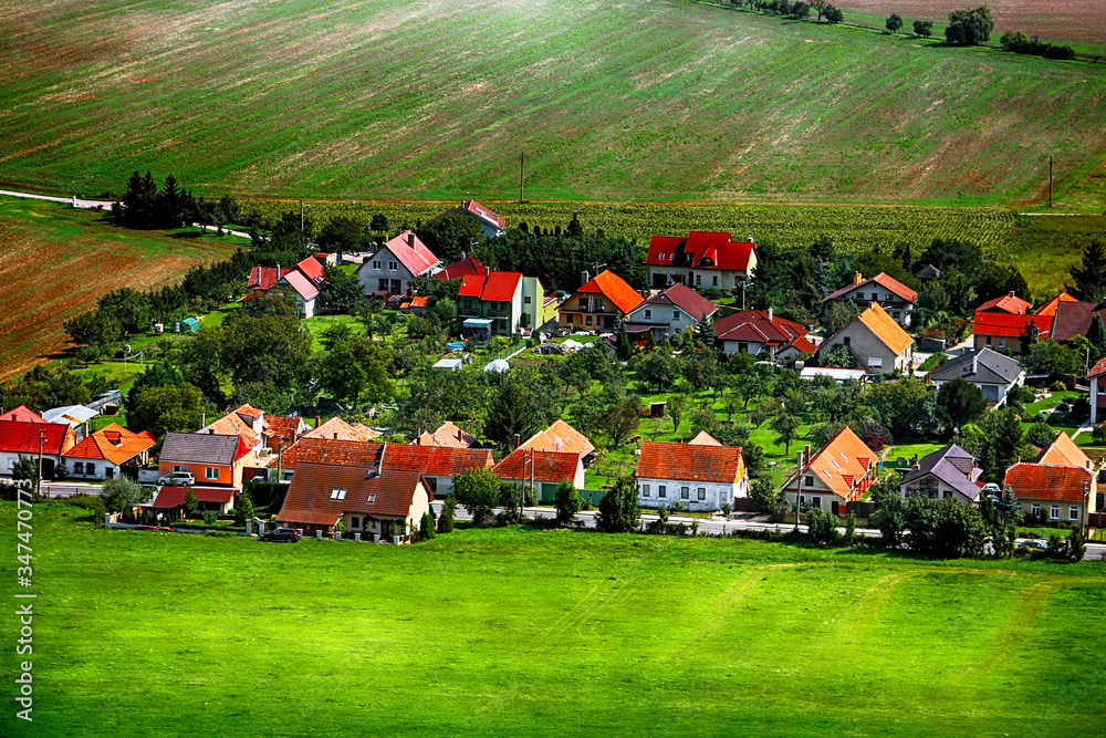 Φωτογραφία View of village near Smolenice in the summer, Slovakia