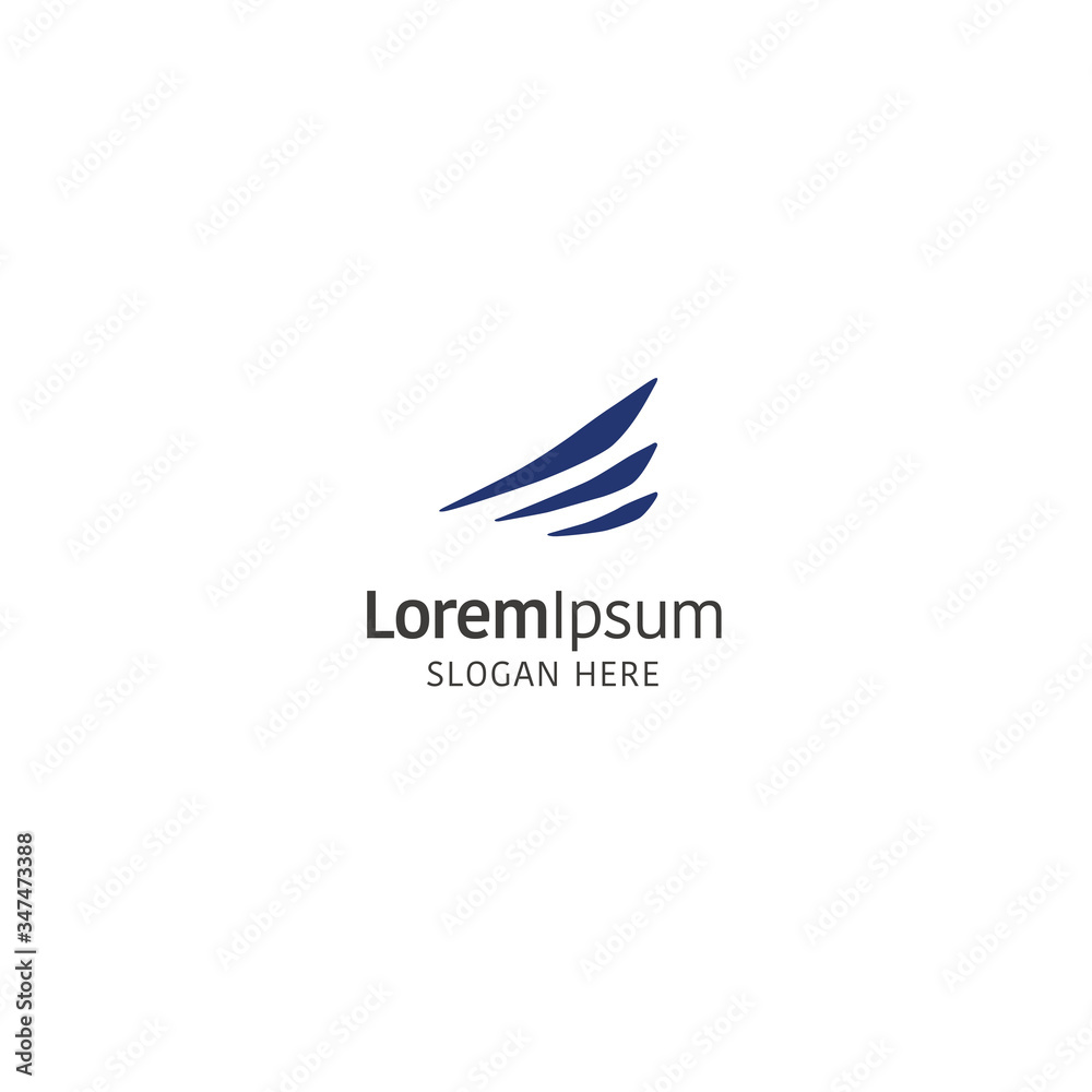 Vector wing logo design template on white Vector wing logo design template on white