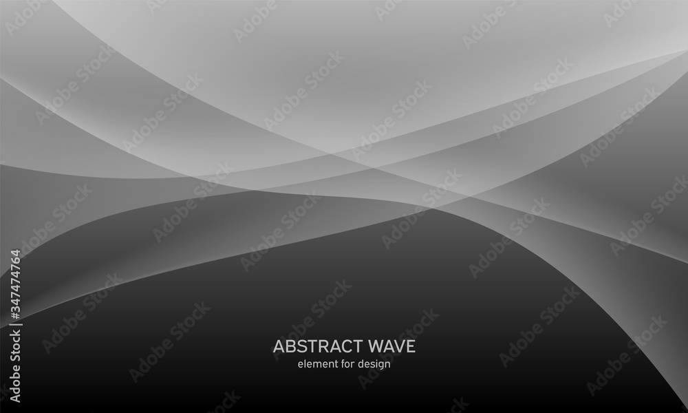 Abstract black background with smooth gray lines, waves. Modern and fashion. Gradient geometric. Vector illustration. Abstract black background with smooth gray lines, waves. Modern and fashion. Gradient geometric. Vector illustration.