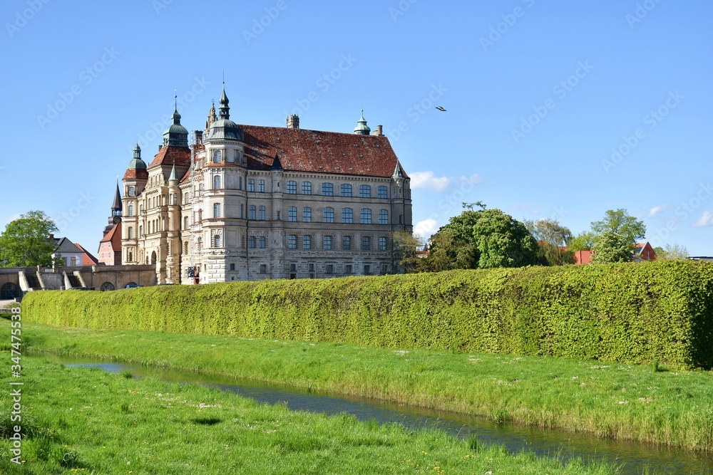Medieval castle in the park in Gustrow, Germany