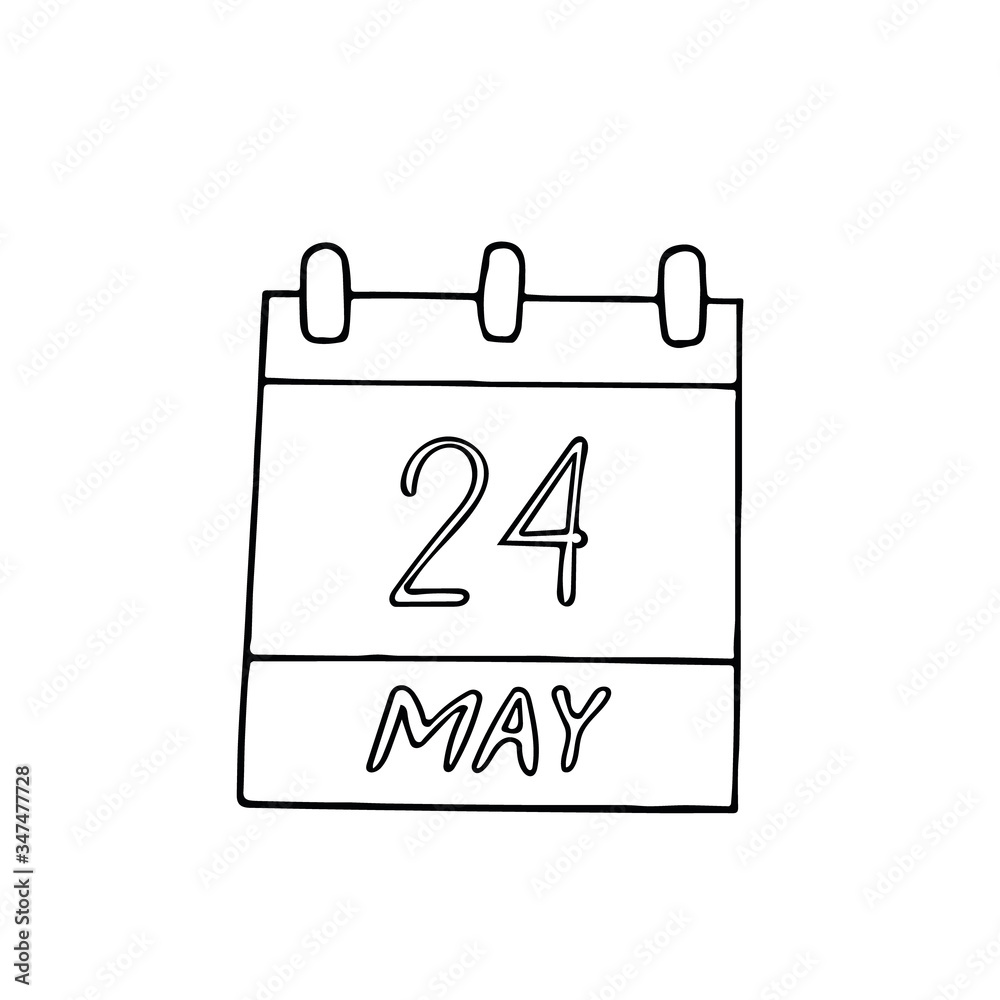 calendar hand drawn in doodle style. May 24. The European Day of Parks, date. vector element calendar hand drawn in doodle style. May 24. The European Day of Parks, date. vector element