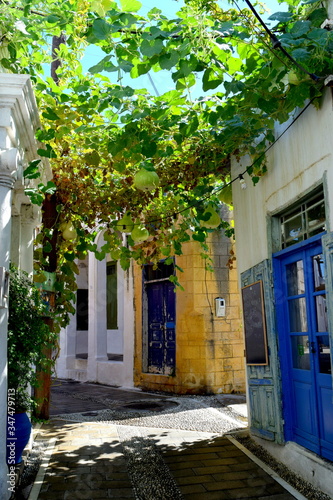 narrow street in a greek village