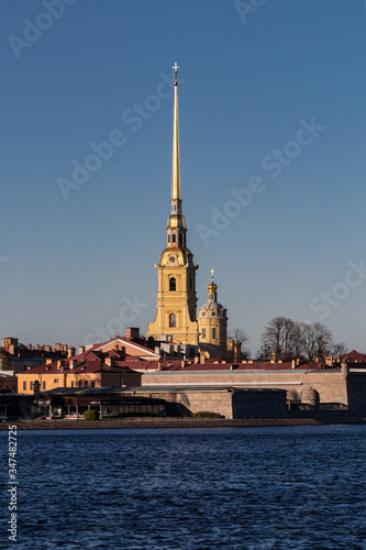 Peter and Paul fortress at sunset vertical photo
