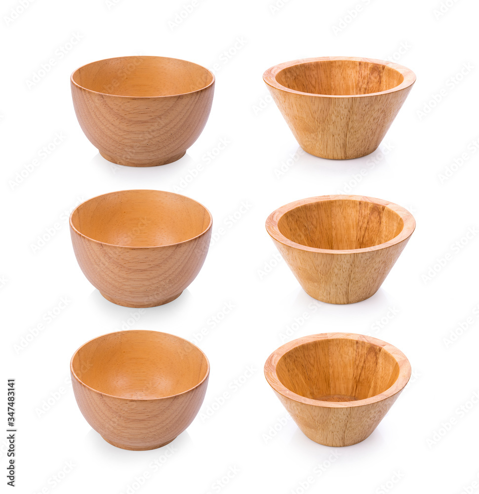 wood bowl on white background wood bowl on white background