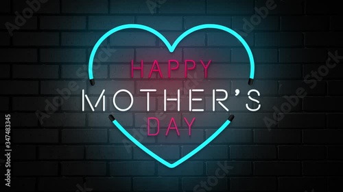 Happy Mother's Day  neon 