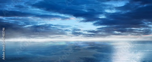 Night seascape. Dark landsc...