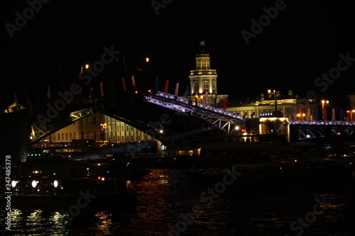 night lights view of the bridge 