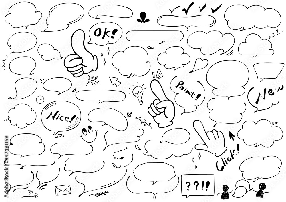 ベクター手書き吹き出し 4 ジェスチャー Stock Vector Adobe Stock