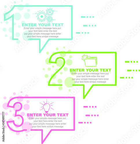Minimal business infographic template with number 3 options or steps colored version five