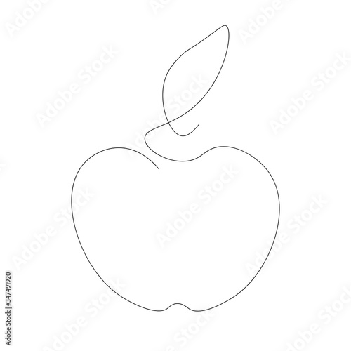 Apple fruit icon on white background  vector illustration