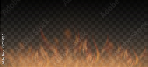 fog and smoke fire isolated on transparent background