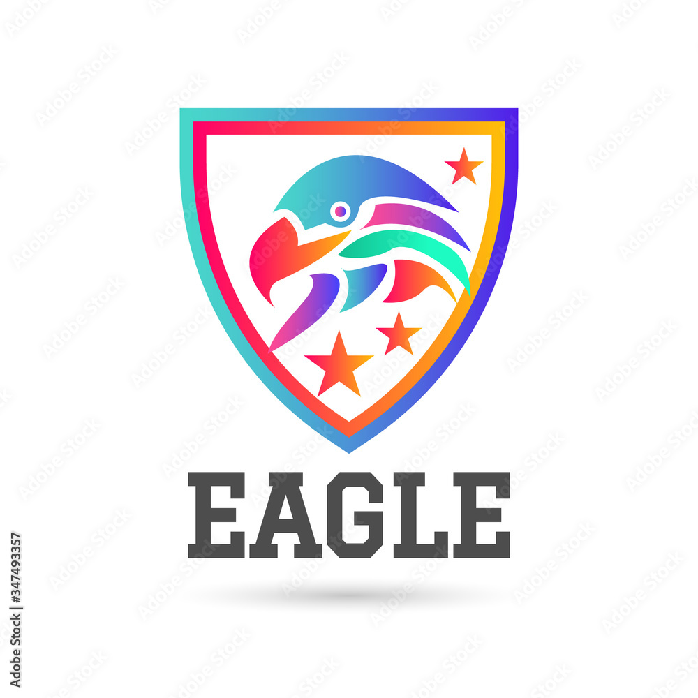Falcon,eagle logo icon vector illustration design. Gradient Color Falcon,eagle logo icon vector illustration design. Gradient Color