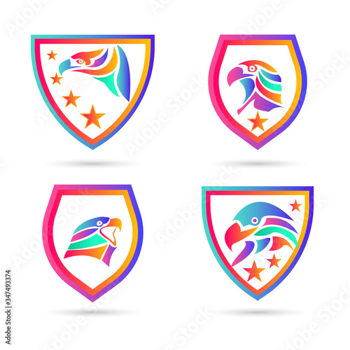 Falcon,eagle logo icon vector illustration design. Gradient Color Free Download Falcon,eagle logo icon vector illustration design. Gradient Color - GFXLoad