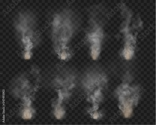 fog and smoke. fire isolated on transparent background