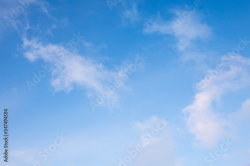 Photography Beautiful white Cirrus clouds in a blue sky