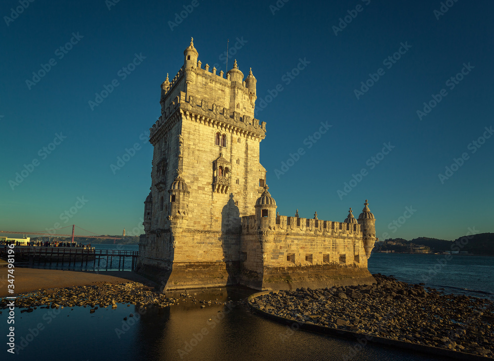Belem Tower and Tagus River in Lisbon