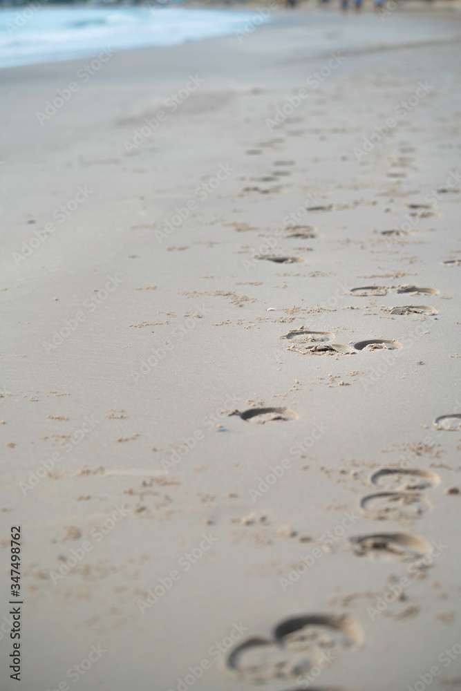 Horse footprint on beach sand. Horse footprint on beach sand.