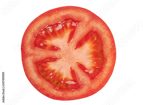Wallpaper Mural Tomato slice top view. Isolated on white with clipping path Torontodigital.ca