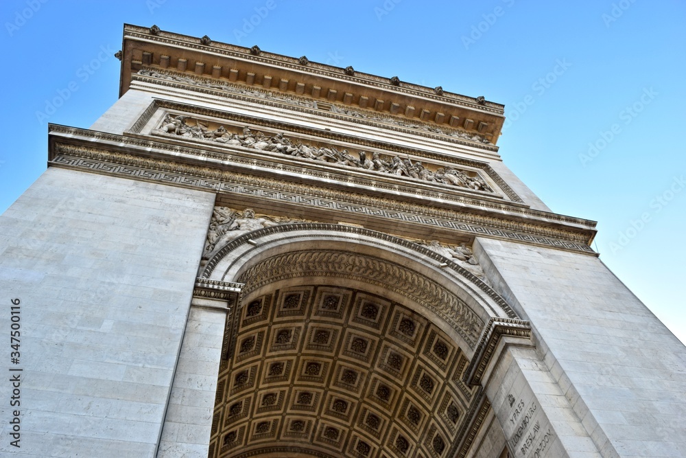 Arc de triumph from the bottom in Paris. Arc de triumph from the bottom in Paris.