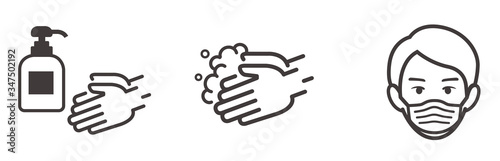 手洗い マスク うがい アルコール消毒 ソーシャルディスタンス