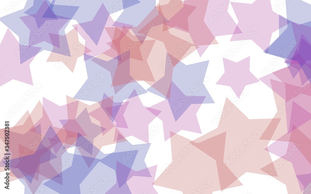 Multicolored translucent stars on a white background. Red tones. 3D illustration Multicolored translucent stars on a white background. Red tones. 3D illustration