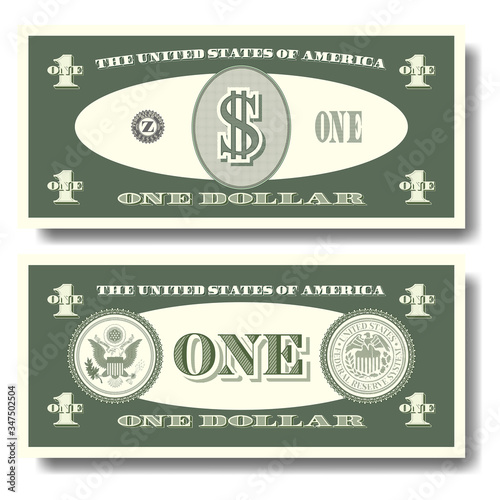US fictitious green paper money in denominations of  one dollar with two seals Part six