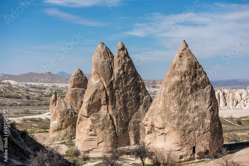Spectacular karst Landform with limestones in the Goreme of Nevsehir, Cappadocia, Turkey. © zz3701