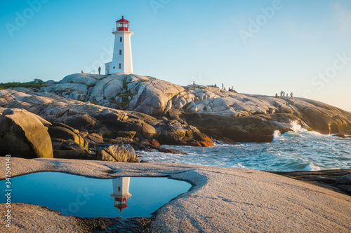 Peggy's Cove: Nova Scotia Landscape. Lighthouse reflection