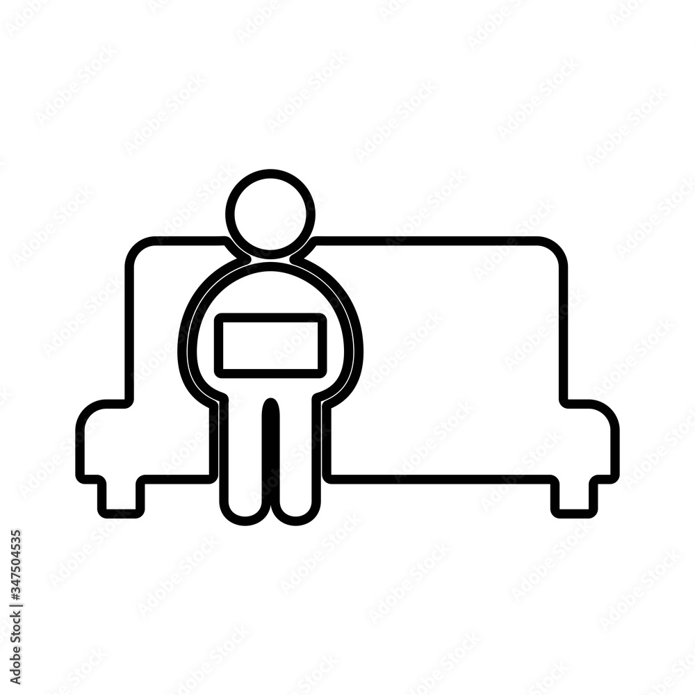 Employee working in office and talking. Flat icon design. Employee working in office and talking. Flat icon design.