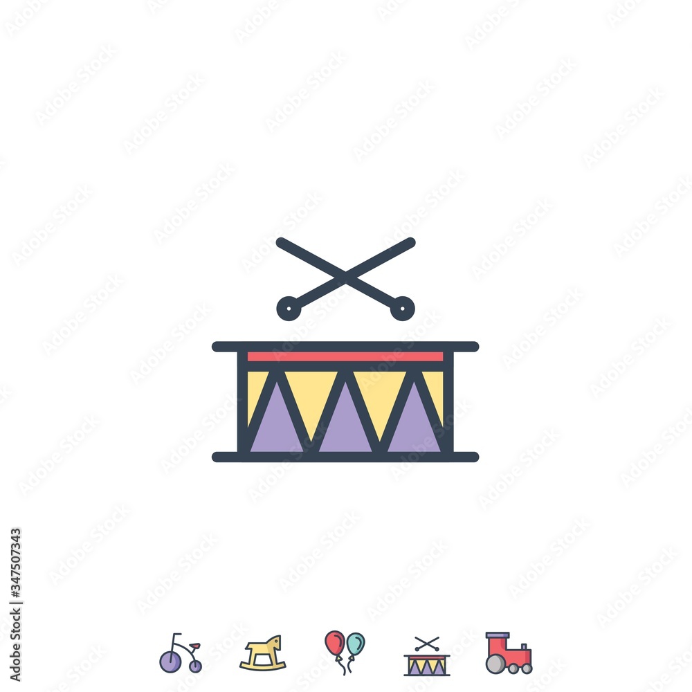 drums icon vector illustration for website and graphic design